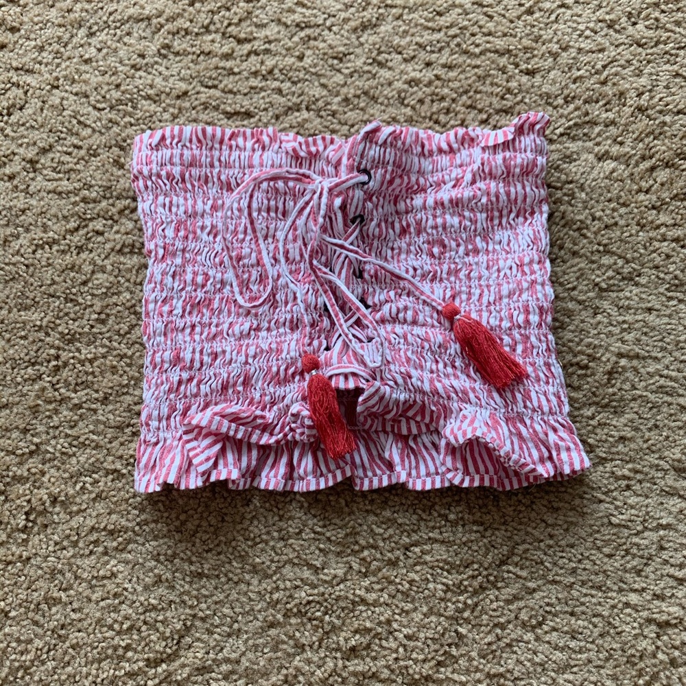 american eagle scrunch tube top